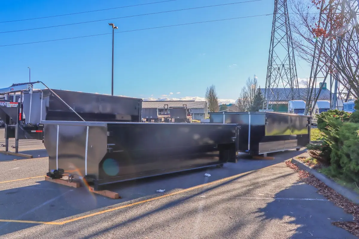 Roll-off dumpster ready for waste disposal at job site for Roll Off Dumpster Rental in Hempfield